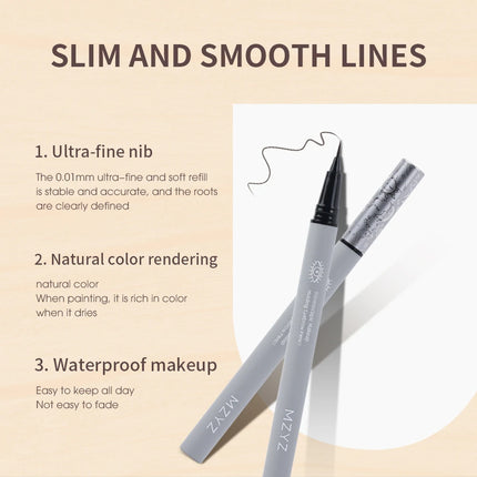 Water Liquid Eyebrow Pencil Waterproof Long Lasting No Blooming Eyeliner Lying Silkworm Ultra Fine Eyebrow Tattoo Pencil Makeup