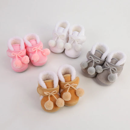Newborn Booties Baby Socks Shoes Girl Winter Warm Cute Toddler Prewalkers Soft Anti-slip Infant Newborn Crib Crawl Shoes