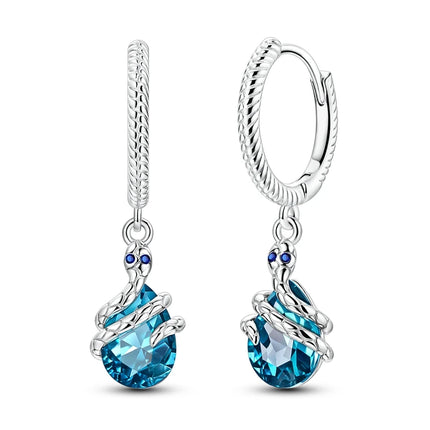 Orstarry 925 Sterling Silver Crystal Circular Eardrops Drop Earrings Women Earrings Charm Fashion Versatile Party Jewelry Gifts