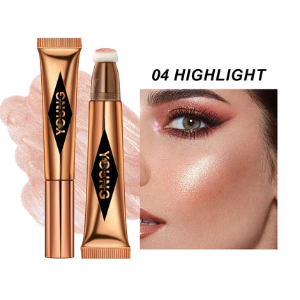 6-colour cushion cotton blush, skin-friendly highlighter that is not irritating, blends naturally without clumping.
