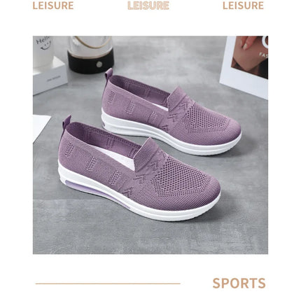Spring New Women's Sports Shoes, Fashionable, Breathable, Lightweight, Non-slip, Wear-resistant, Casual Sports Shoes, Flat Shoes