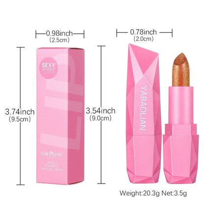 6 Colors Quicksand Golden Lipstick Fine Glitter Lipstick Moisturizing Silky Mermaid Aureate Long-Lasting Waterproof Lip Makeup