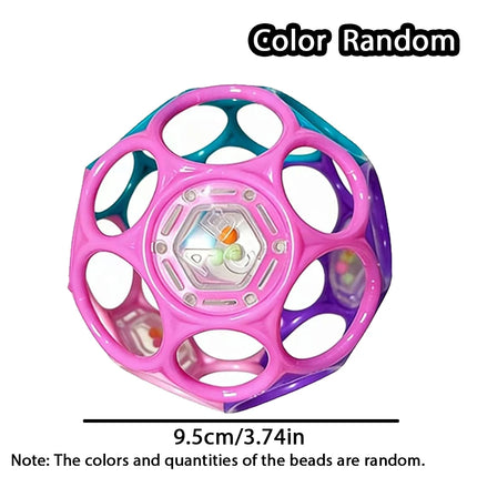 Baby Soft Rattle Ball, Sensory Grasping Toy with Sound, Easy Grip Hollow Ball Early Educational Development Toy for Toddlers