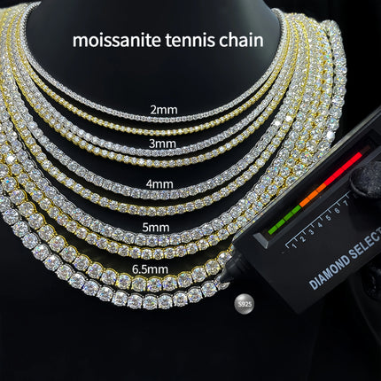 New D VVS1 925 Sterling Silver Moissanite Tennis Necklace Original with GRA Bracelets for Women Man Sparkling Party Jewelry