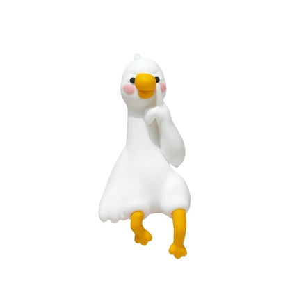 Resin Cartoon Animal Decor For Desk Car Dashboard TV Monitor Gift Idea Cute 3D Duck Figurine Mini Resin Duck Ornament Playful[Q]