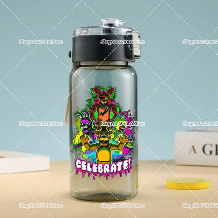 FNAF Simple Style Cup Drop Resistant Plastic Water Bottle with Tea Compartment Five Night At Freddy Large Capacity Bouncing Cup