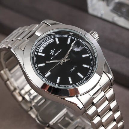 Fashion Watch Casual Clock for Men Business Daily Stainless Steel Quartz Wristwatch Clock Watch for Couples Father Gift