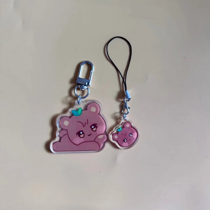 2pcs/set Ateez Aniteez Cartoon Character Keychain Keyring Phone Cute Strap Pendant Hongjoong Yunho Yeosang San Accessories