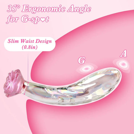 Rose Crystal Glass Dildos Colorful Butt Plug Vaginal Anal Stimulation Beads Prostate Massage Anal Dilator Sex Toys Masturbation