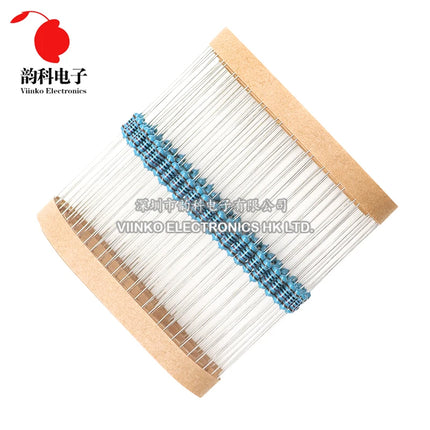 100pcs 1/4W 0R-22M 1% Metal Film Resistor 0.25W 0 2.2 10 100 150 220 270 330 470 1K 2.2K 4.7K 10K 47K 100K 470K 1M 10M 20M ohms