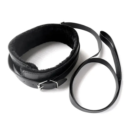 BDSM Sex Toys PU Leather Plush Neck Collar with Chain Leash for Woman Restraint Fetish Dog Slave Erotic kit Flirting Couples