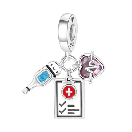 S925 Sterling Silver Charm Bead Angel Prayer Travel Memorial Pendant Fine Birthday Gift Fit Bangle Bracelet Necklace DIY Jewelry