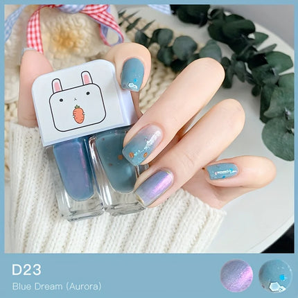 D23 Blue Dream 2-Bottle Set Nail Polish No-Bake Quick-Dry Long-Lasting Peelable Water-Based Triple Color Nail Polish