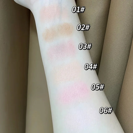 Herorange 6-Color Tinplate Blush Palette, Matte and Shimmer, Low Saturation, Waterproof and Long-Lasting, Easy to Apply