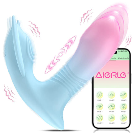 Telescopic Wearable Vibrator App Remote Control Vibrating Panties Thrust Prostate Dildo Adult Sex Machine Toys For Women Couples