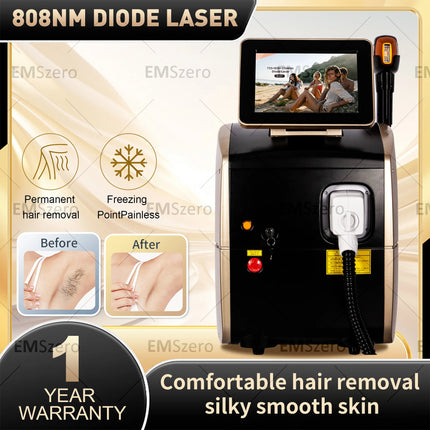 Portable 808 3wave Diode Laser Permanent Hair Remove Fast Depilation Painfree Follicle Penetration Skin Rejuvenation Device