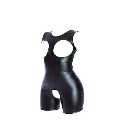 Erotic Sexy Bodysuit Lingerie Leather Hollow Out Bust Open Crotch Clubwear BDSM Slave Bondage Cosplay Clothing Sex Toy For Women