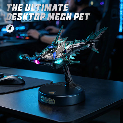 ROKR MI07 Hammerhead Shark 3D Puzzle Mechanical Model – Moving Shark with LED Lights,  Desk Decor, Gift for Men & Teens