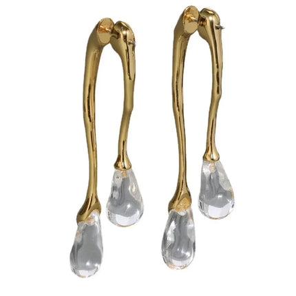 Fashion Jewelry 925 Silver Needle Resin Teardrop 2024 Trend New Back Front Dangle Earrings Hot Selling For Women Gift