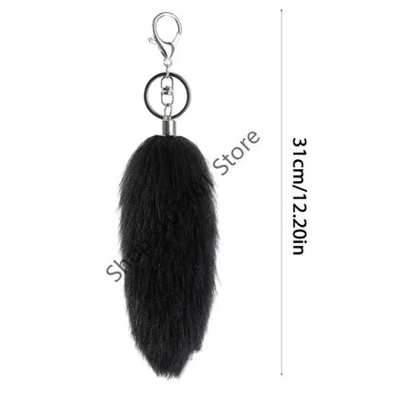 16cm Foxes Tail Keychain Faux Furs Foxes Tail Keyring Soft Furry Bag Hangings Charm Pendant Key Handbag Pendant Accessorise