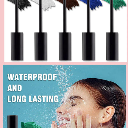 7 color quick-drying mascara thick curling waterproof and sweat-proof color mascara multi-color non-smudge curling mascara