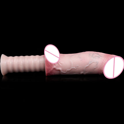 SXXY Soft Double Layer Dildo With Handle Silicone Skin Touch Handle Butt Plug Long Male Female Masturbator Sex Toys Sexshop