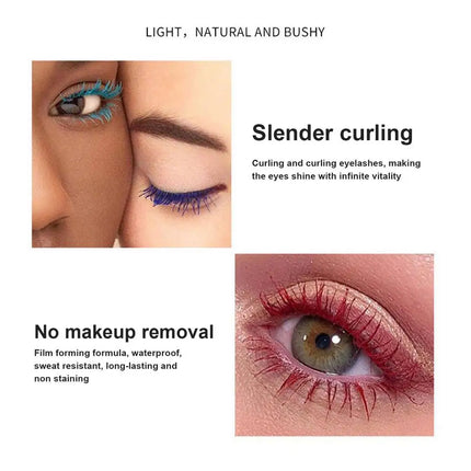 1pcs Colorful Mascara Curling Thicking Eyelashes Extension Waterproof Volumizing Blue Mascara Long Lasting Non-Smudge Cosmetic