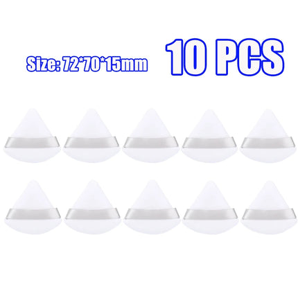 1-60pcs Triangle Velvet Powder Puff Soft Washable Sponge Black Pink Cosmetic Puffs Loose Powder Facial Beauty Makeup Accessories