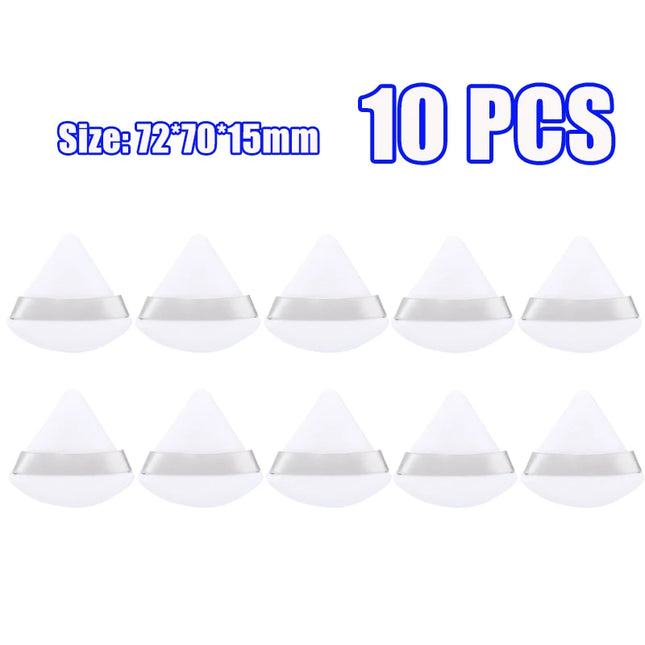 1-60pcs Triangle Velvet Powder Puff Soft Washable Sponge Black Pink Cosmetic Puffs Loose Powder Facial Beauty Makeup Accessories