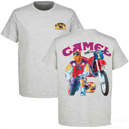 2026 Retro Car Camel Motocycle T-Shirt Vintage Cotton Tops Tee Short Sleeve Casual Streetwear Women Men Clothing Motosport Ins