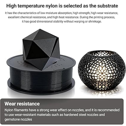 250g 500g 1Kg 3D Printer Nylon Filament High Tensile Strength Nylon white and black Filament Good Flexibility 1.75mm 3D Printin