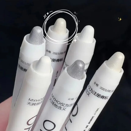 Glitter Highlighter Pen Pearlescent Lying Silkworm Pencils 1Pc Waterproof Long-lasting Brightening Eyes Stick Silver Eye Make Up
