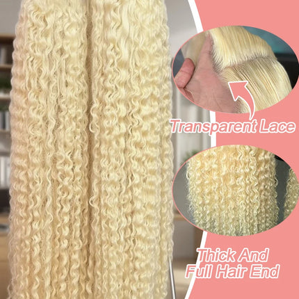 613 Curly Honey Blonde Lace Front Human Hair Wigs Loose Deep Wave 13x6 13×4 HD Water Wave Color Transparent Lace Frontal Wigs