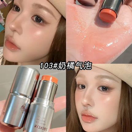 Kaxier Sheer Highlighter Stick Transparent Dewy Natural Look Brightening Pearlescent Blush Cream Contouring Stick