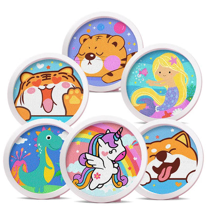 Kids Craft  Unicorn Diamond Painting Kitten Children's Handmade Dinosaur Creative Diamond Stickers Tiger Diy Point Diamond Paint