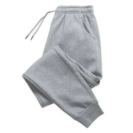 Men No Printed Long Pants Autumn Winter Women Loose Fashion Outdoor Fitness Jogging Drawstring Sweatpants Daily Casual Pants