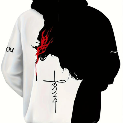 The new men's hoodie for the autumn of 2025 features a casual fashionable and sporty 3D Christ Jesus pattern print