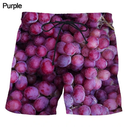 Hawaiian Men Beach Shorts 3D Print Fruit Graphic Sport Shorts Holiday  New Design Short Pants Personality Men Clothing