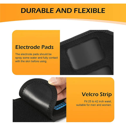 Smart EMS Ab Stimulation Belt - Rechargeable Muscle Toner for Home Gym Fitness & Body Contouring