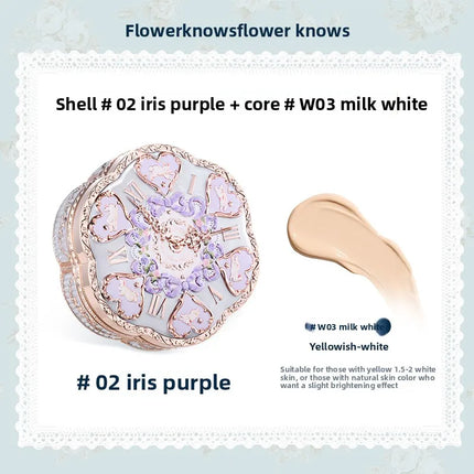 Flower Know Makeup Base Garden Air Cushion Foundation CC Cream Skin Friendly Concealer Makeup Moisturizing Natural Coverage