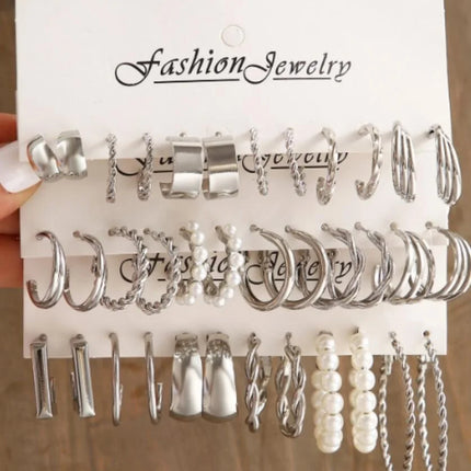 67 Pcs/Set Boho Style Metal Earrings Necklaces Rings Bracelets Multi Piece Jewelry Set For Women Daily Wear New 2024 Fashion
