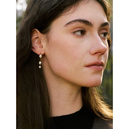 Yhpup High Quality Stainless Steel Shiny Cubic Zirconia Drop Earrings Gold Platinum PVD Plated Delicate Chic Jewelry Recommend