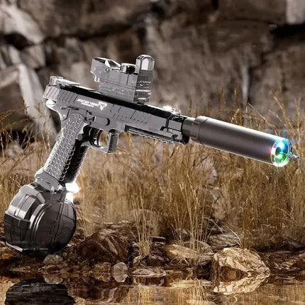 Automatic Desert Eagle Water Gun Toys Electric Shooting Flashing Lights Battle Water Pistol Spray Outdoor Pool Toys for Boy Gift