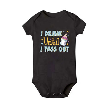 Baby Milk Bottle Printed Newborn Onesies Children's Letter Printed Clothing Girl Boy Bodysuit Baby Shower Gift