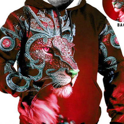 Men's Unisex Hoodie Fashion Pullover Hoodie Sweatshirt Hooded Animal Wolf Lion Dragon Tiger Print Daily 3D Print Casual Hoodies