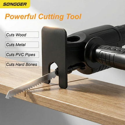 Electric Drill to Chainsaw Converter Kit Portable Saw Attachment for Wood Metal Plastic Cutting Power Tool Adapter