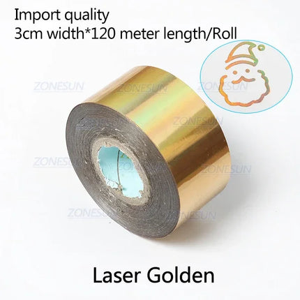 ZONESUN Hot Stamping Foil 3cm Hot Stamp Ribbon Date Coding Foil Paper Hot Embossing Foil Paper Make Colorful Logo