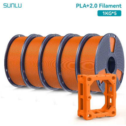 SUNLU 5KG PLA Plus 2.0 3D Printer Filament 1.75mm 1000g Spool (2.2lbs) Neatly Arranged No Knot Filament Fit Most FDM Printer