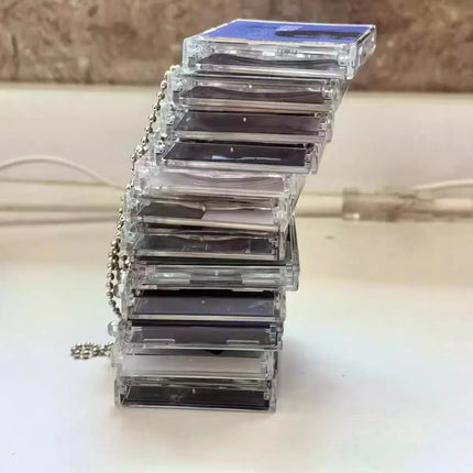 1/50pcs Clear Peripheral Commemorative Album Blank Mini CD Case Pendant For DIY Keychains Backpack Hanging Decoration Keyrings