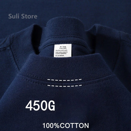 100% Cotton Unisex T-Shirts 450G High Quality White T-Shirts Tee Shirts Summer Blank T-Shirt For Men Camisetas Para Hombre